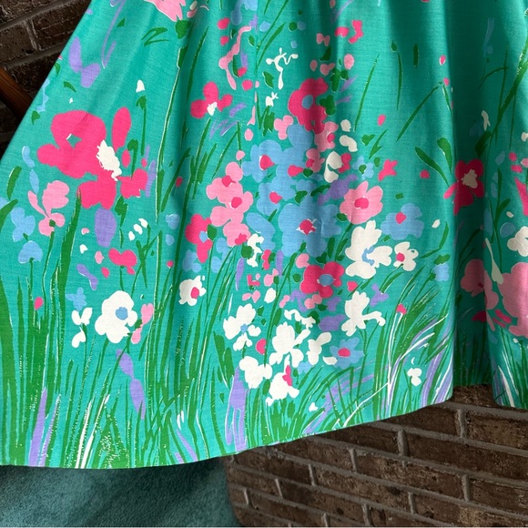 VTG 80s Retro Bright Abstract Floral Spring time Skirt - Picture 2 of 8